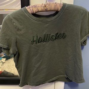 Forest Green Hollister Cropped Tee
